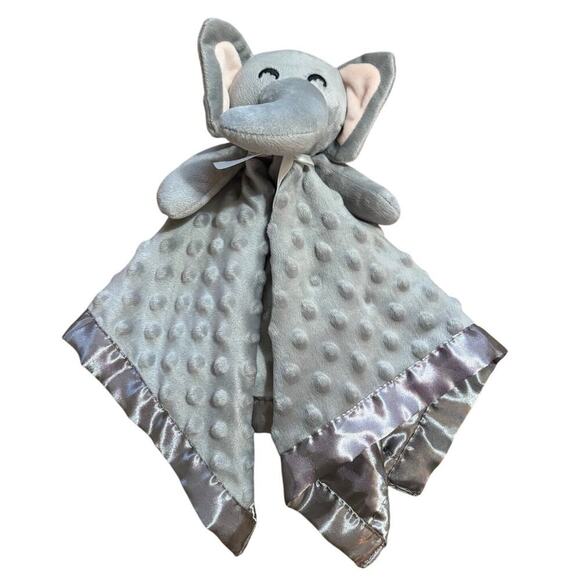 Elephant Gray Lovey Minky Baby Plush Soft Security Blanket - Picture 1 of 7